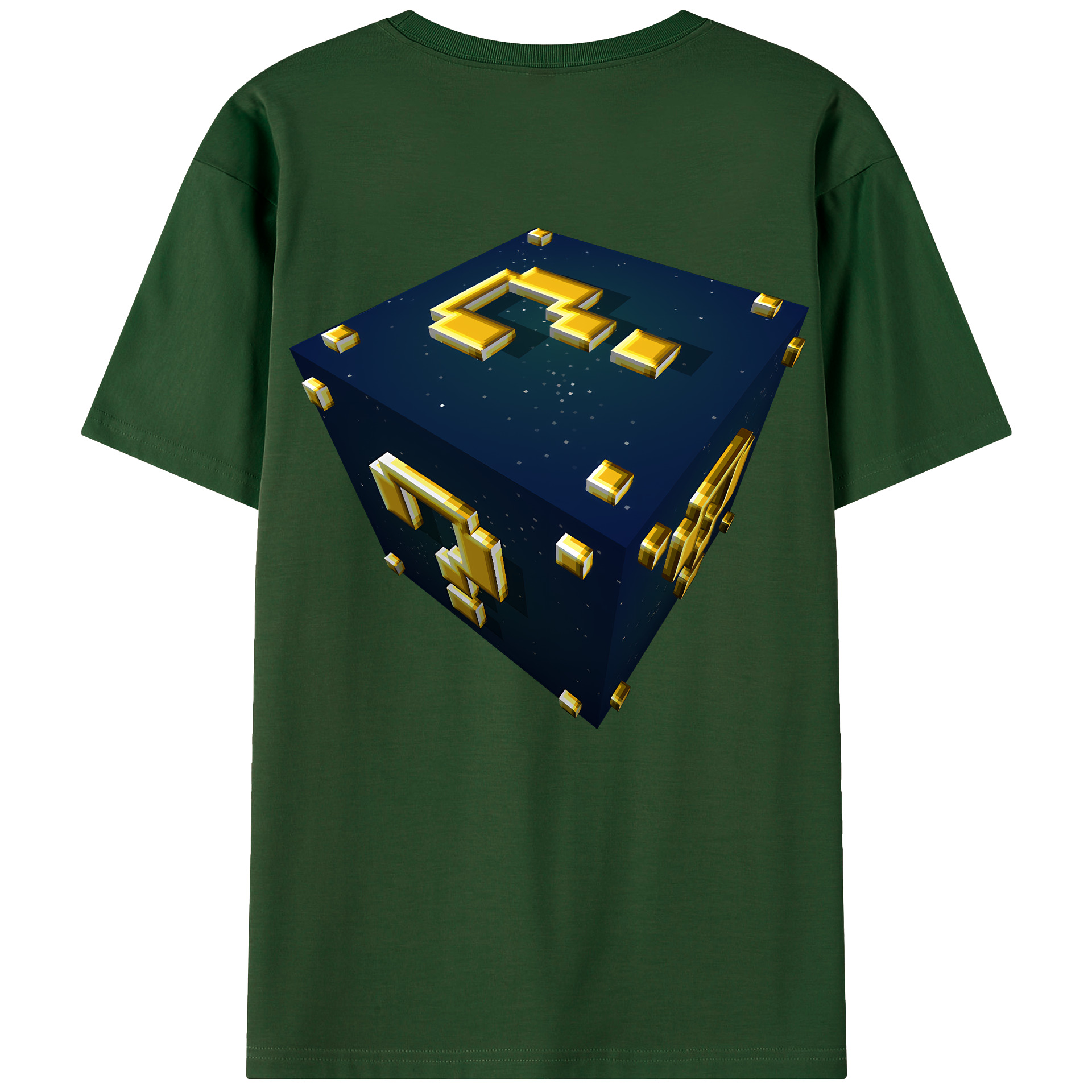 （画像用） マインクラフト ブロックの世界 Minecraft MC Block world 綿100％半袖Tシャツ（背面プリント）